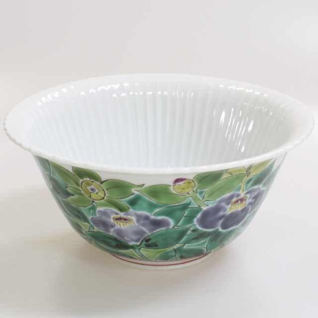 九谷焼アウトレット50％OFF!! 難あり 九谷焼7号鉢 椿 川田稔 【九谷焼