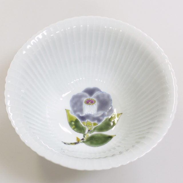 九谷焼アウトレット50％OFF!! 難あり 九谷焼7号鉢 椿 川田稔