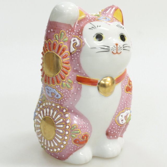 九谷焼　2.5号お祈り猫「ピンク盛」新品・未使用 fit=scale-down,w=1200