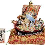 九谷焼ギフト ご贈答品 御祝い 九谷焼6号七福神宝船 盛(布団・立札付）