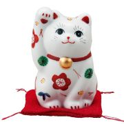九谷焼ギフト ご贈答品 御祝い 九谷焼3.5号招き猫 松竹梅（布団付）