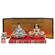 新品☆九谷焼 雛人形 お雛様 友山窯 親王飾り 桃の節句 陶器 屏風付 台座付 九谷焼 名入れ木札無料 玉雛人形 桜盛 3号 台・敷物・立札・屏風