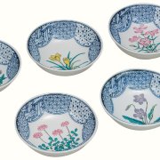九谷焼ギフト ご贈答品 御祝い 九谷焼4.5号小鉢揃 草花絵変り