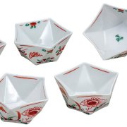 九谷焼ギフト ご贈答品 御祝い 九谷焼3号小鉢揃 赤絵