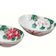 九谷焼ギフト ご贈答品 御祝い 九谷焼6号ペア鉢 紅白椿 福田良則