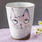 九谷焼ギフト ご贈答品 御祝い 九谷焼フリーカップ おとぼけ猫 東孝子