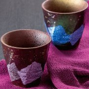 九谷焼ギフト ご贈答品 御祝い 九谷焼ペア焼酎カップ 銀彩金箔散らし