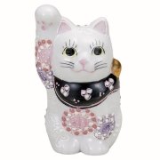 九谷焼ギフト ご贈答品 御祝い 九谷焼3.2号招き猫 花むらさき