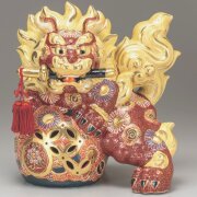 贈り物、ご贈答品に縁起の良い豪華絢爛な九谷焼の獅子 【九谷焼販売の