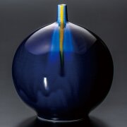 九谷焼 宮本雅夫作 【黃地紅彩金魚文鉢】【美術品】【芸術作品】