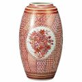 九谷焼ギフト ご贈答品 御祝い 九谷焼9.5号花瓶 赤絵草花紋 南恵子