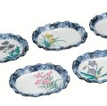 九谷焼ギフト ご贈答品 御祝い 九谷焼4.8号皿揃 草花絵変り