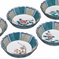 九谷焼ギフト ご贈答品 御祝い 九谷焼5.5号小鉢揃 草花絵変り