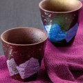 九谷焼ギフト ご贈答品 御祝い 九谷焼ペア焼酎カップ 銀彩金箔散らし