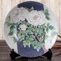 九谷焼ギフト ご贈答品 御祝い九谷焼12号飾皿 吉祥牡丹（皿立付） 和田昭男