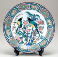 九谷焼ギフト ご贈答品 御祝い九谷焼10号飾皿 古九谷花鳥（皿立付）