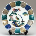 九谷焼ギフト ご贈答品 御祝い九谷焼10号飾皿 古九谷花鳥（皿立付）