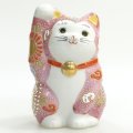 九谷焼ギフト ご贈答品 御祝い 九谷焼3.5号招き猫 ピンク盛