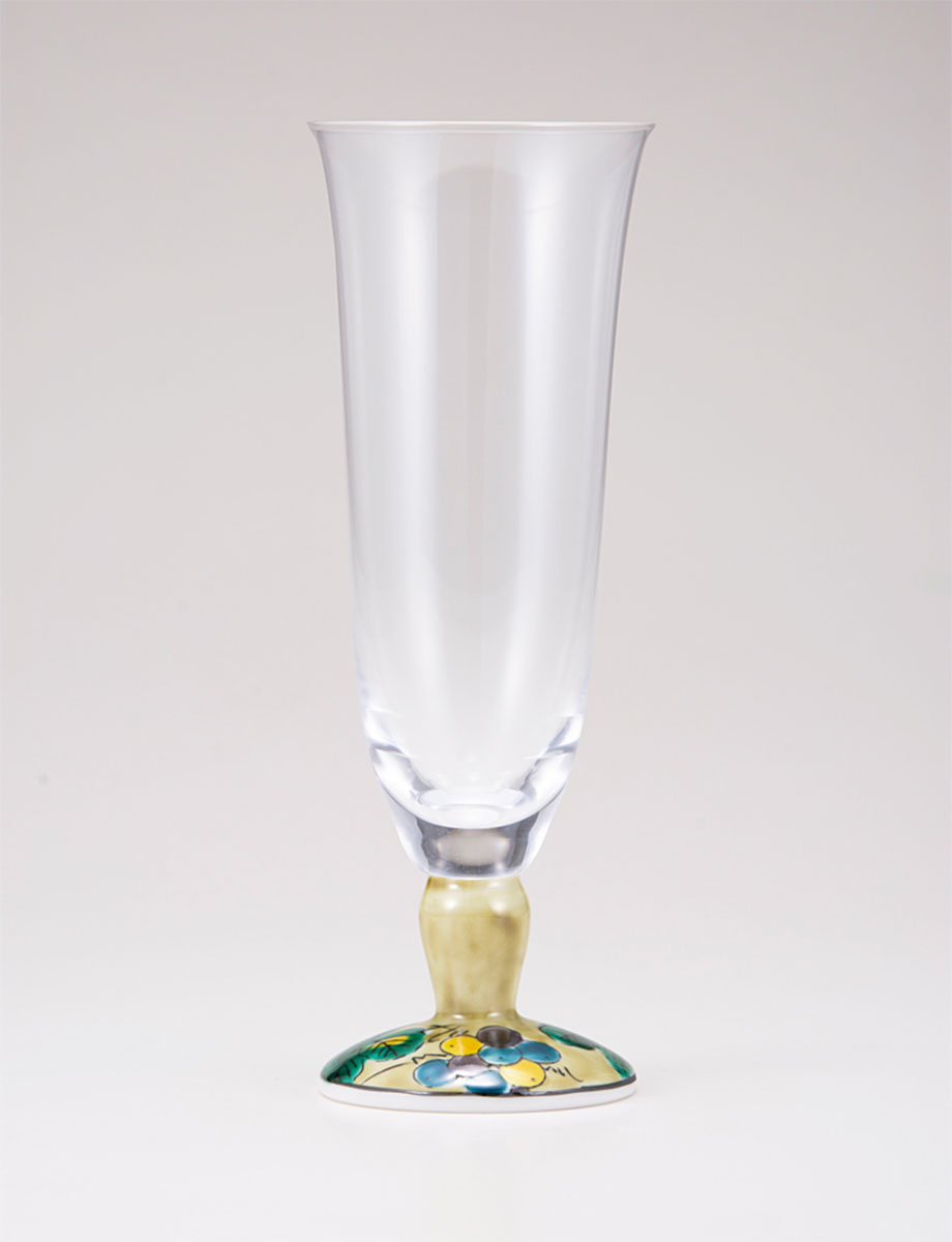 麦酒グラス　ぶどう　アメ釉