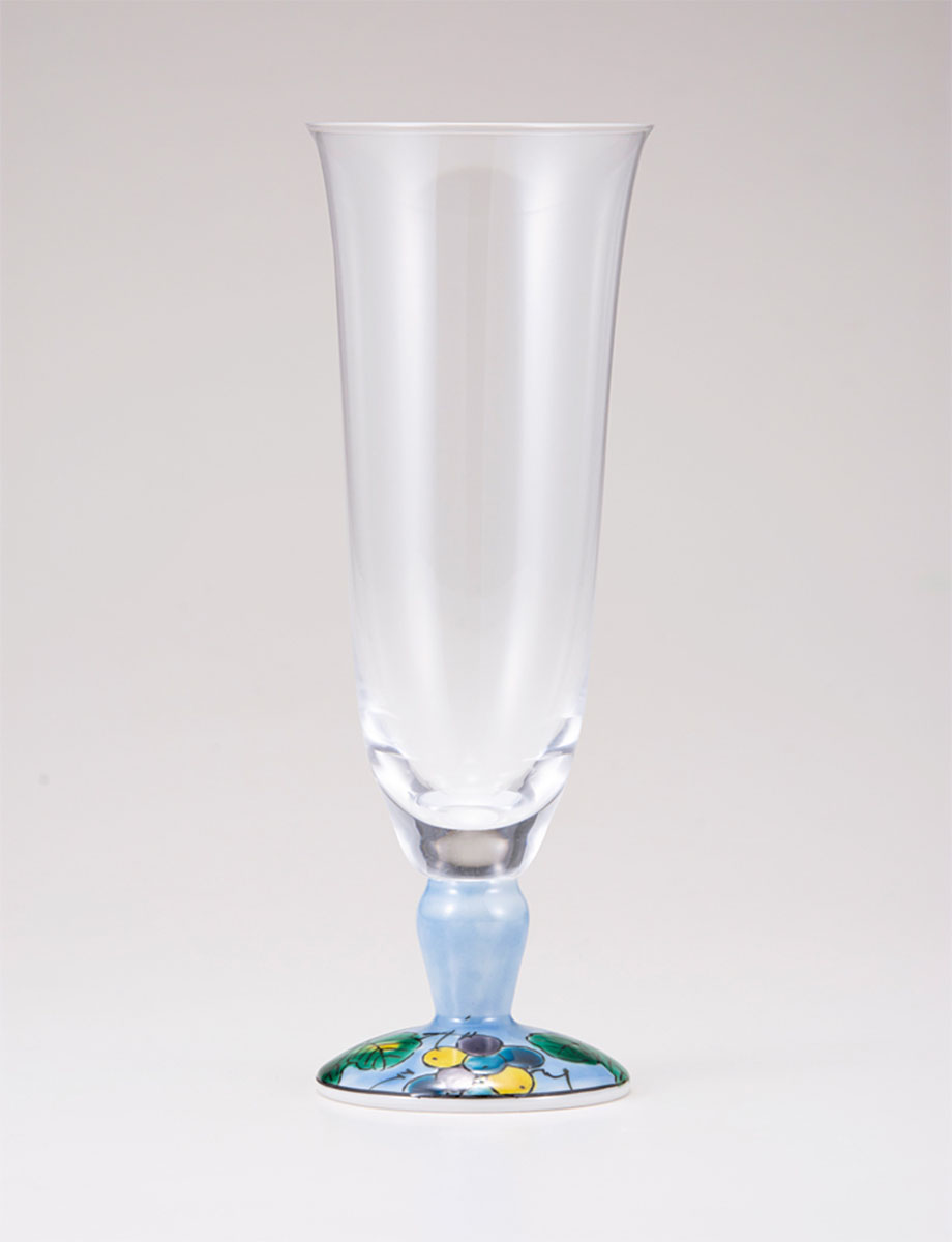 麦酒グラス　ぶどう　ブルー