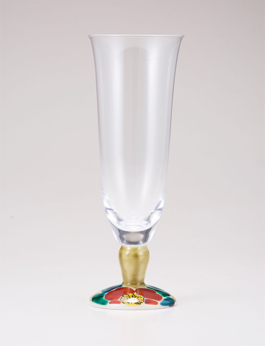 麦酒グラス　山茶花　アメ釉