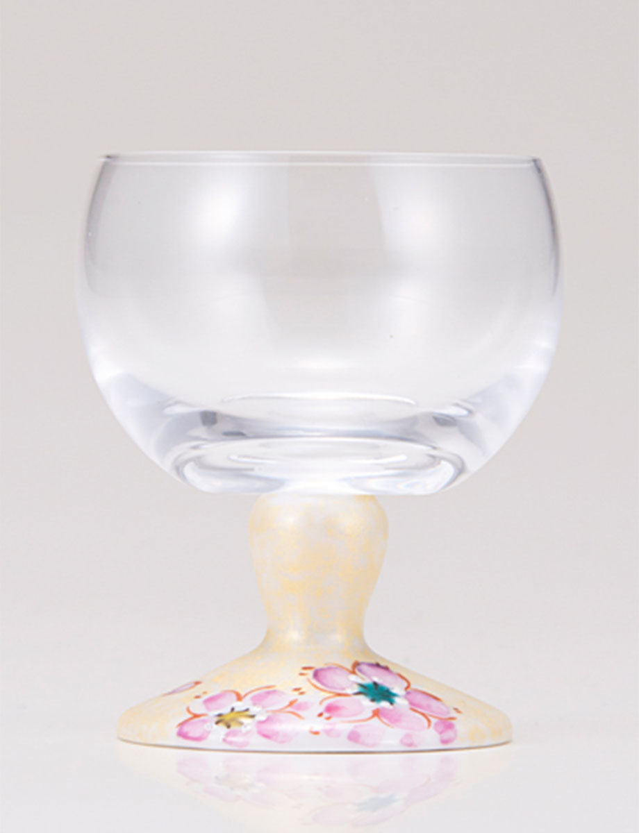 馬上グラス　さくら文　ゴールド