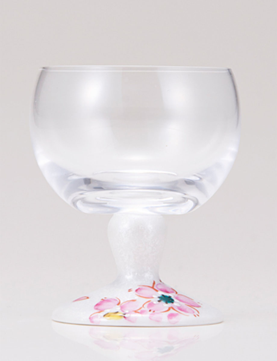 馬上グラス　さくら文　シルバー