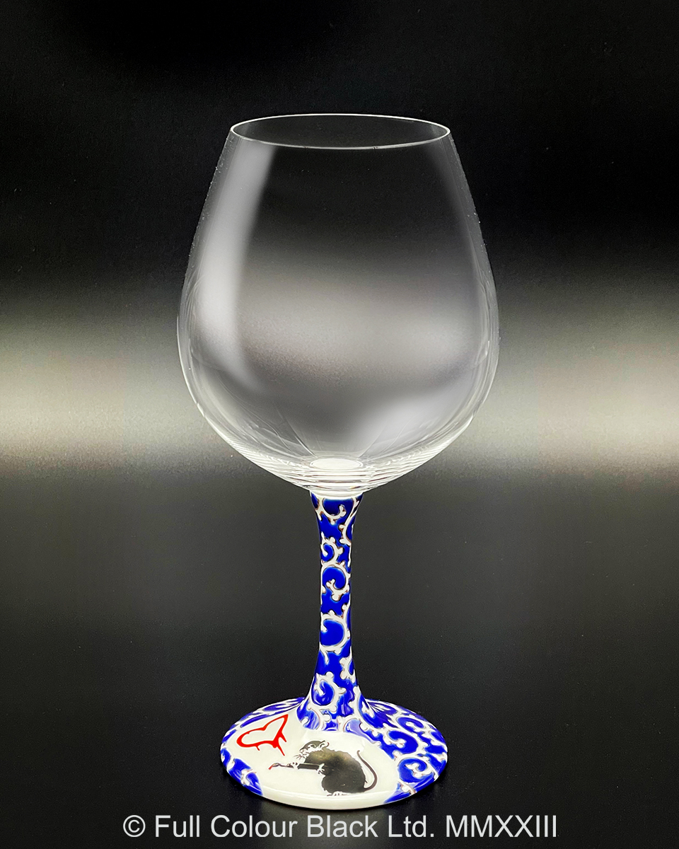 鏑木BOグラス／Banksy's Love Rat／糠川孝之・画　色絵唐草