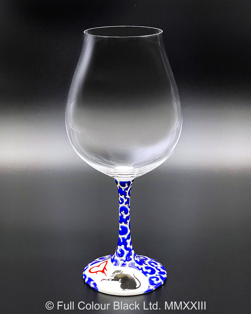 鏑木BNグラス／Banksy's Love Rat／糠川孝之・画　色絵唐草