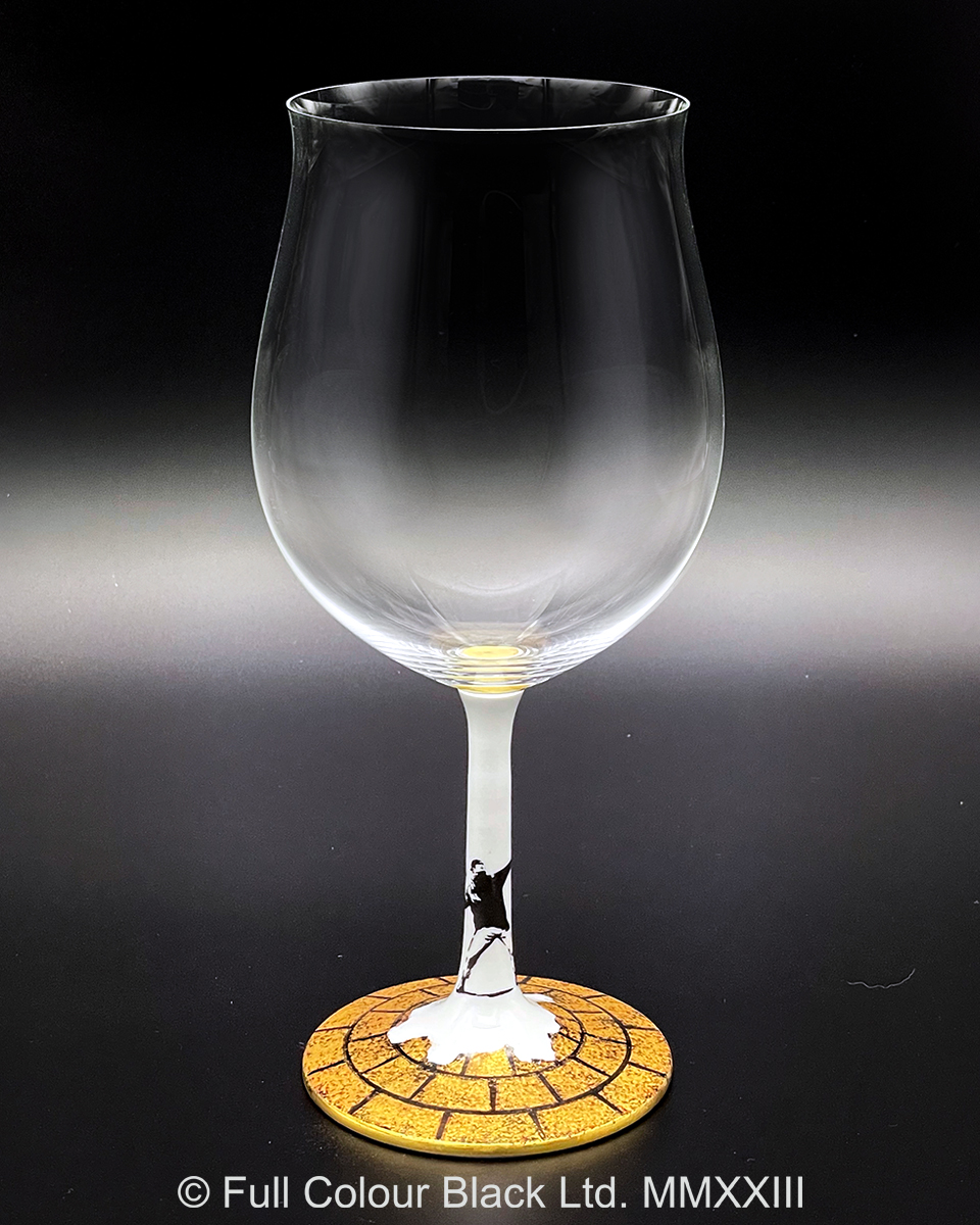 鏑木SSグラス／Banksy's Flower Bomber／高聡文・画　金彩レンガ