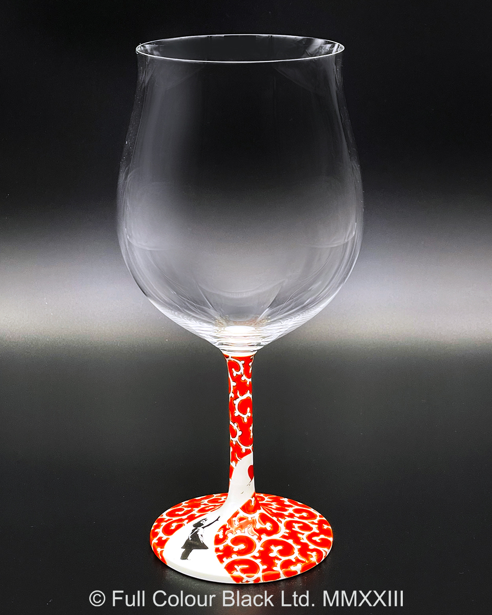 鏑木SSグラス／Banksy's Balloon Girl／糠川孝之・画　色絵唐草　赤