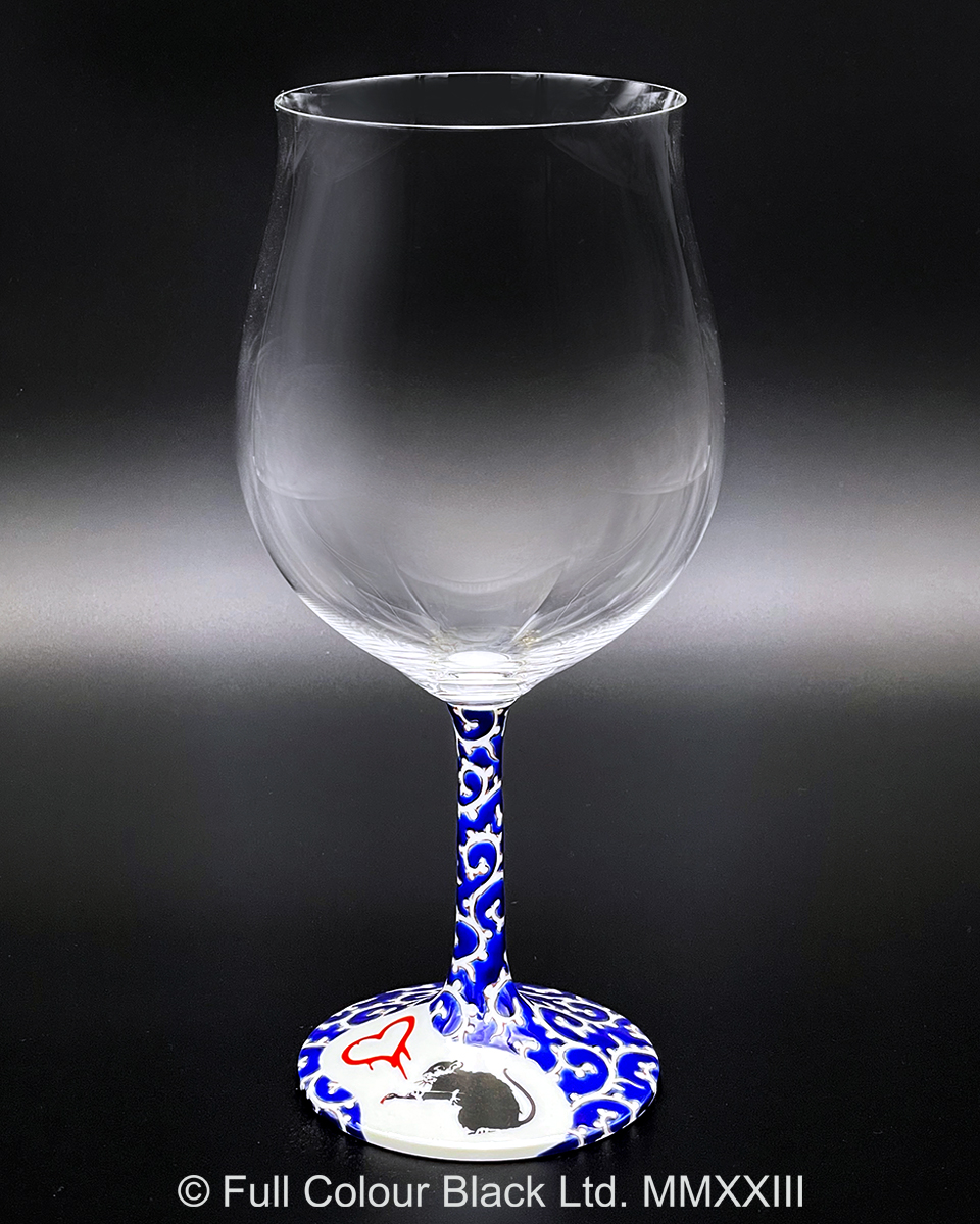 鏑木SSグラス／Banksy's Love Rat／糠川孝之・画　色絵唐草