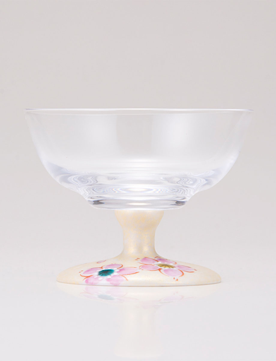 デザートグラス・中　さくら文　ゴールド