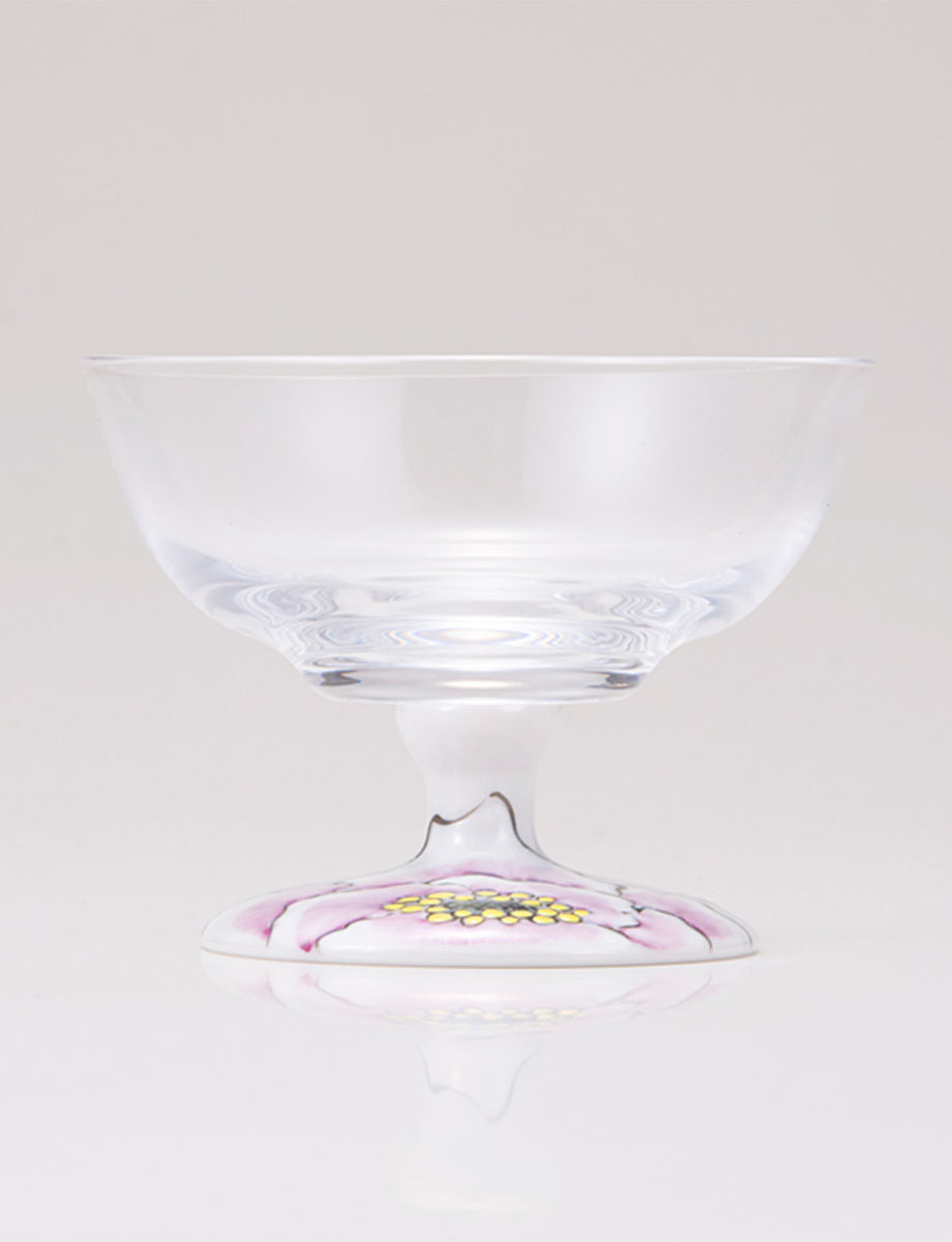 デザートグラス・中　富貴文　ピンク