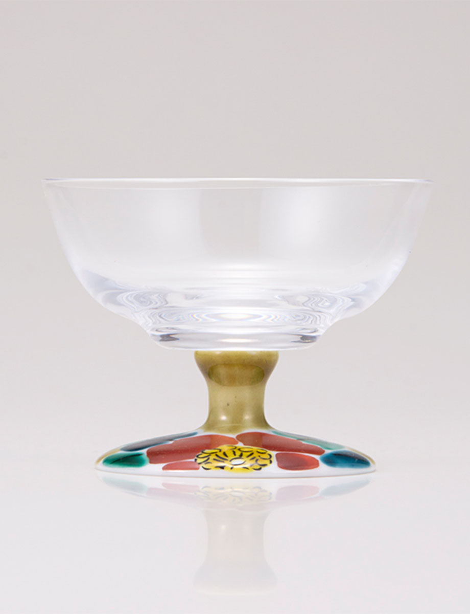 デザートグラス・中　山茶花　アメ釉