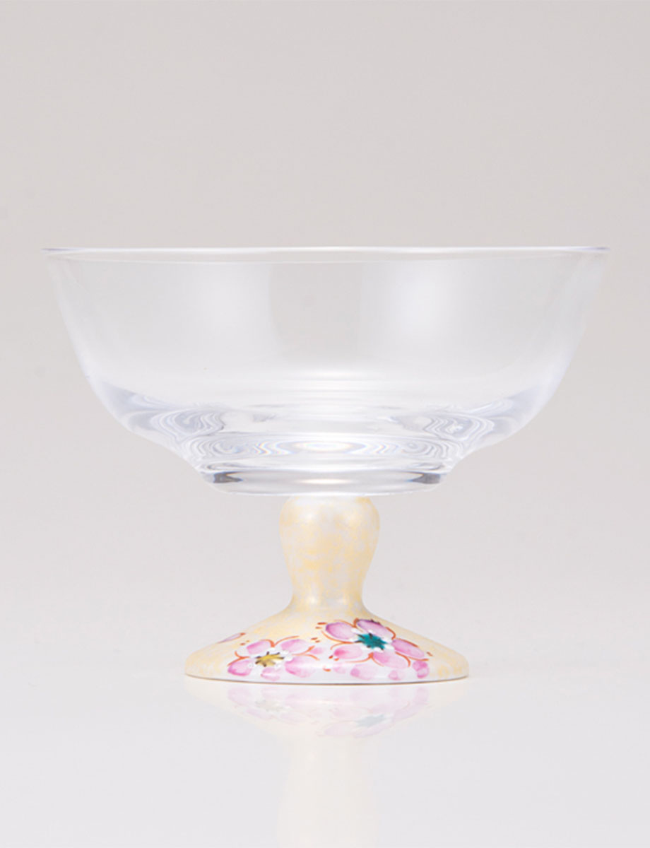 デザートグラス・小　さくら文　ゴールド