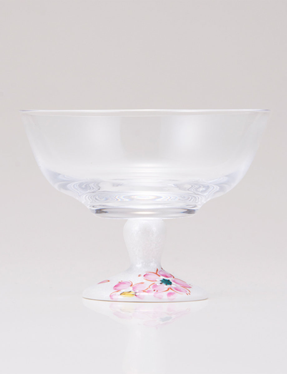 デザートグラス・小　さくら文　シルバー