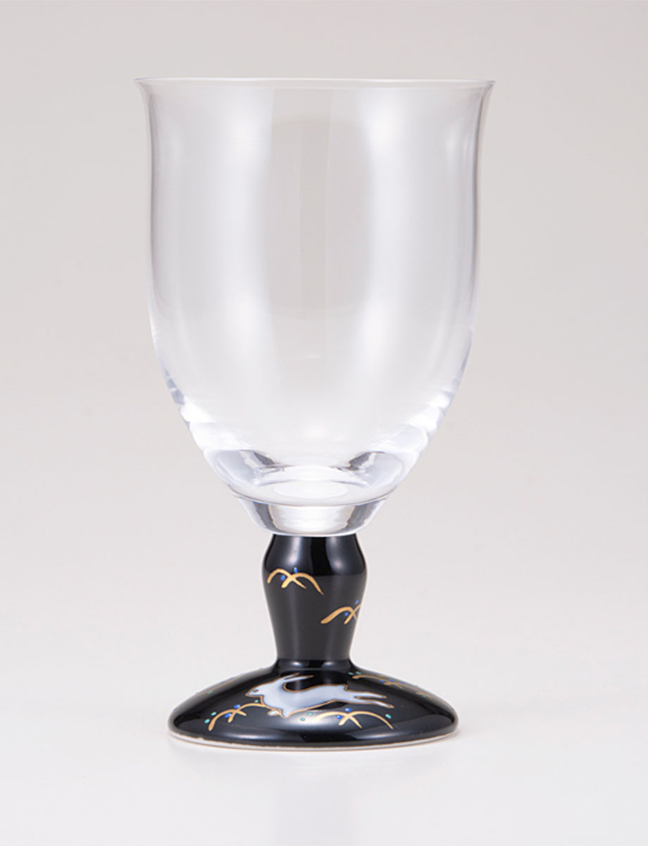 フリーグラス・大　うさぎ文　ブラック