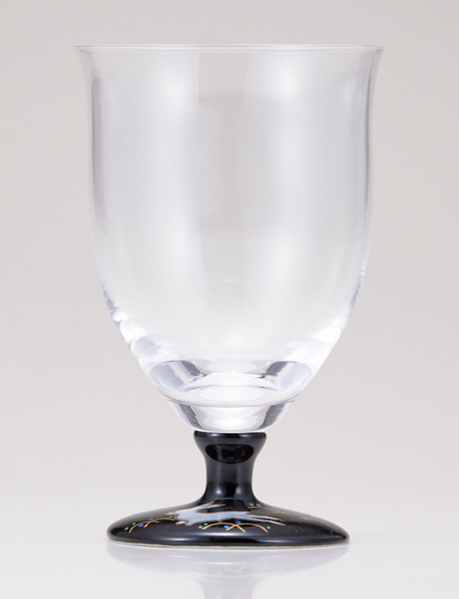 フリーグラス・中　うさぎ文　ブラック