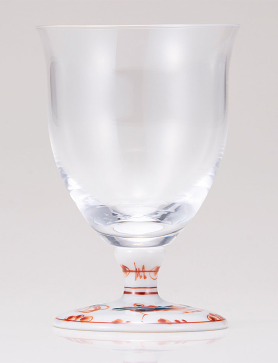 フリーグラス・小　赤絵鳥文