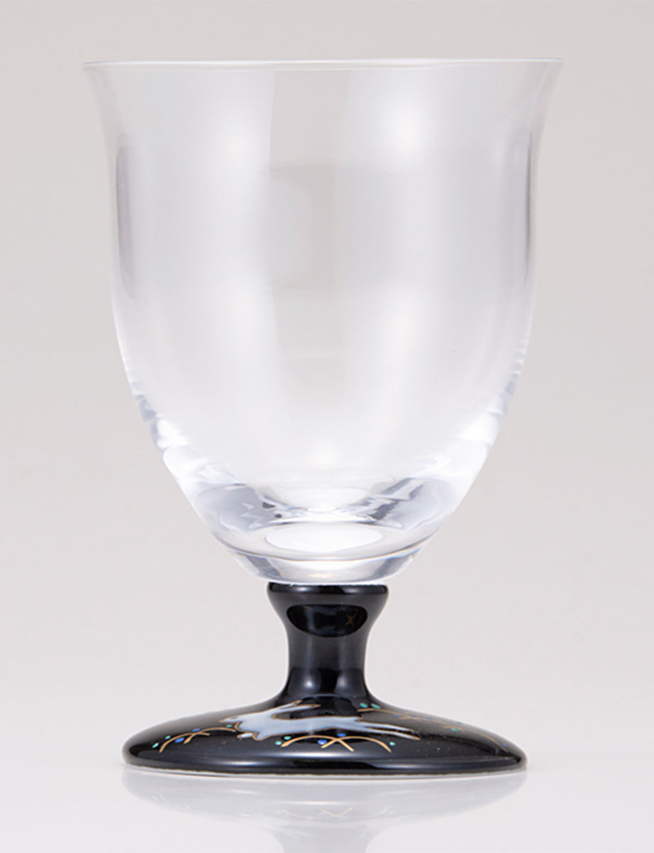 フリーグラス・小　うさぎ文　ブラック