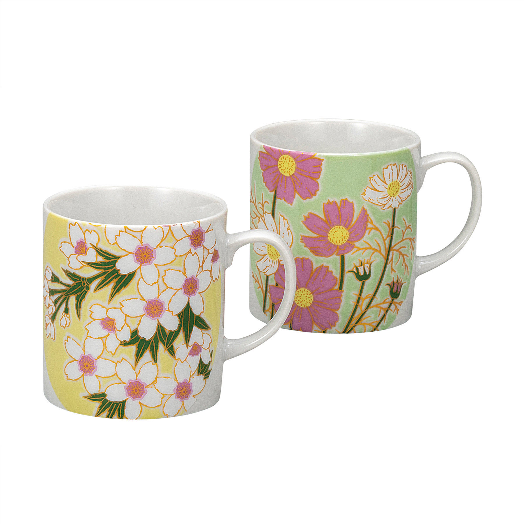 ペアマグカップ・花絵変り