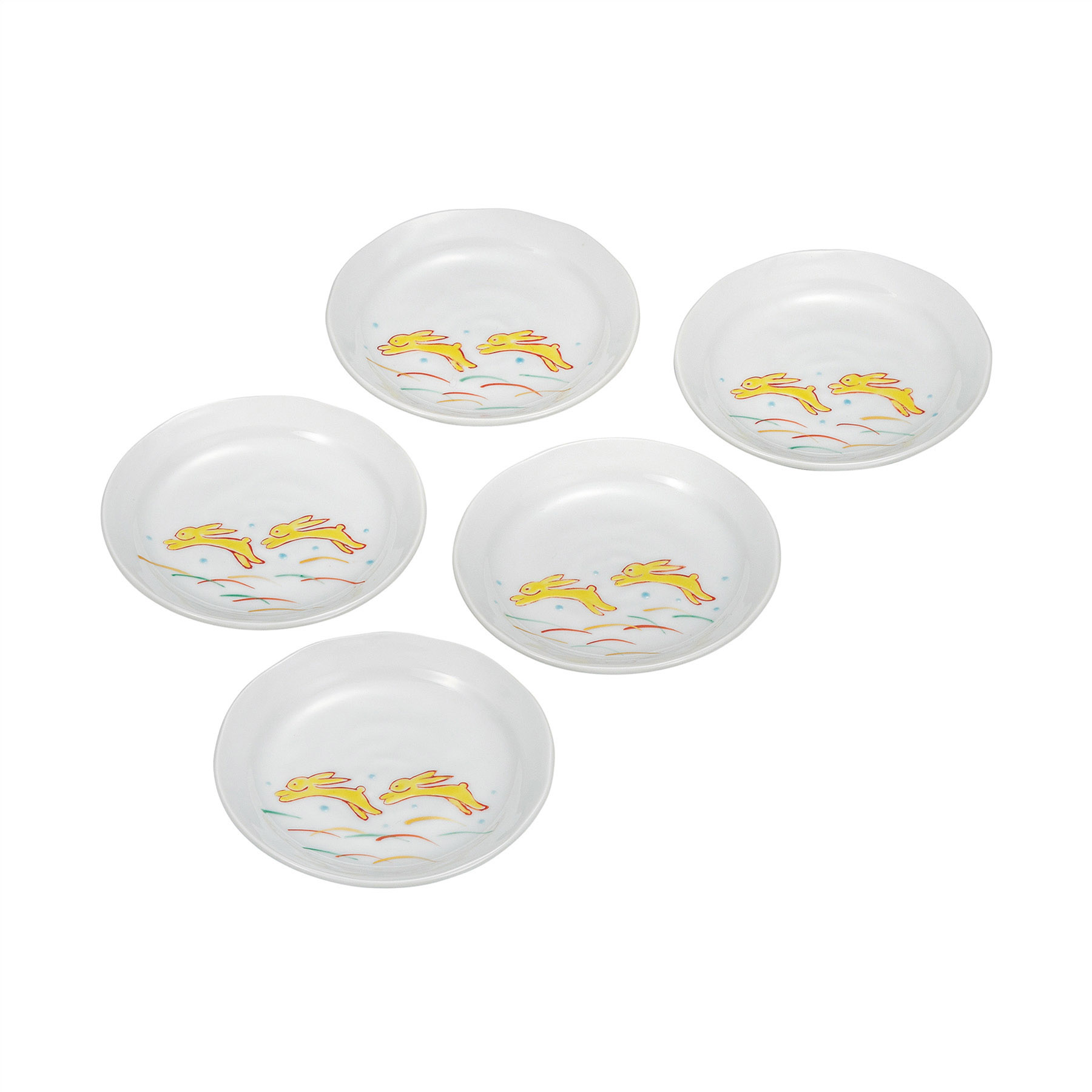 4.5号皿揃・はねうさぎ