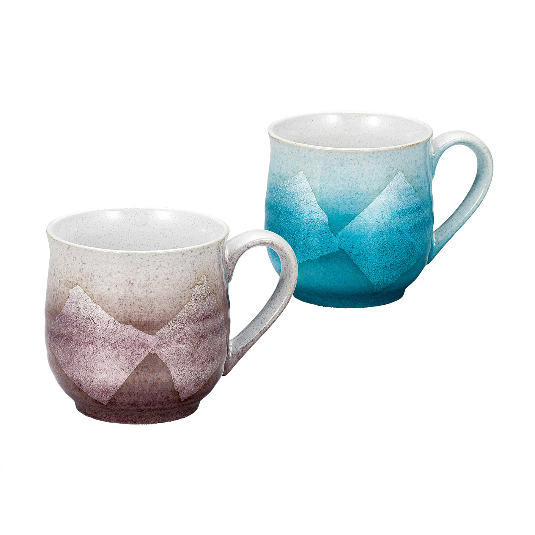 ペアマグカップ・銀彩 水色/紫