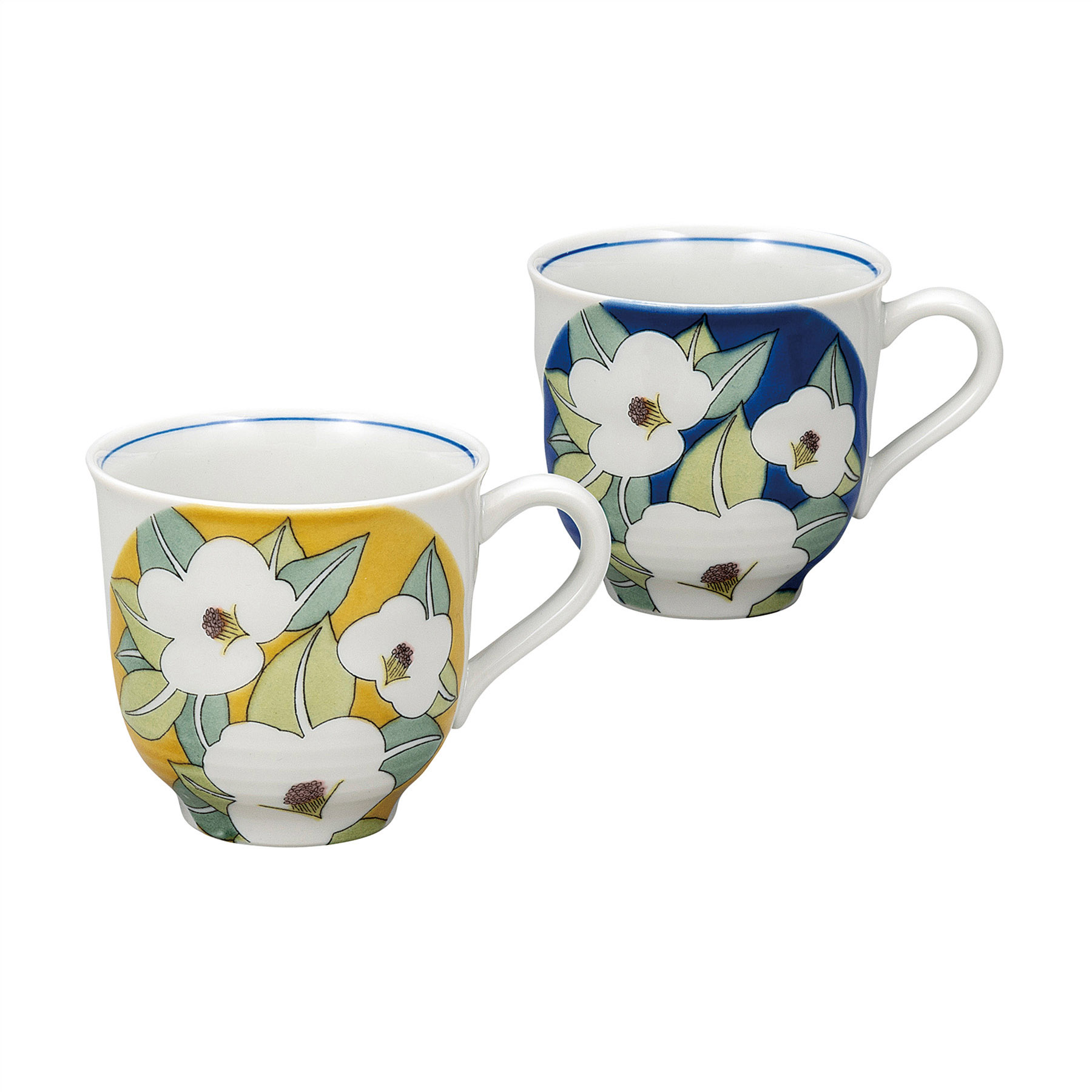 ペアマグカップ・釉彩花椿