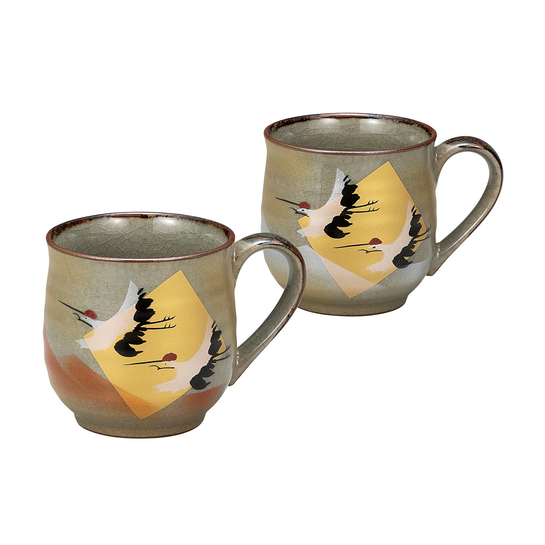 ペアマグカップ・金箔鶴