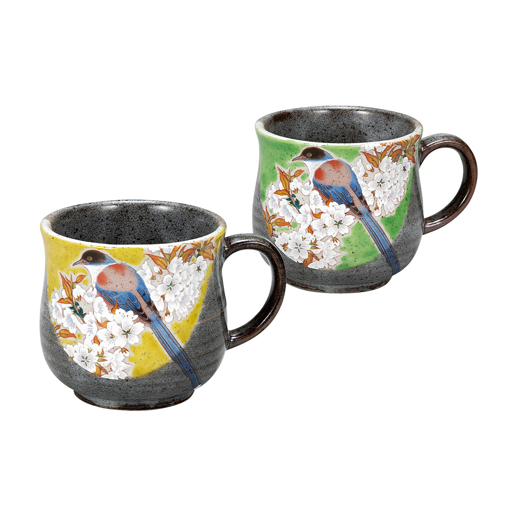 ペアマグカップ・山桜に鳥