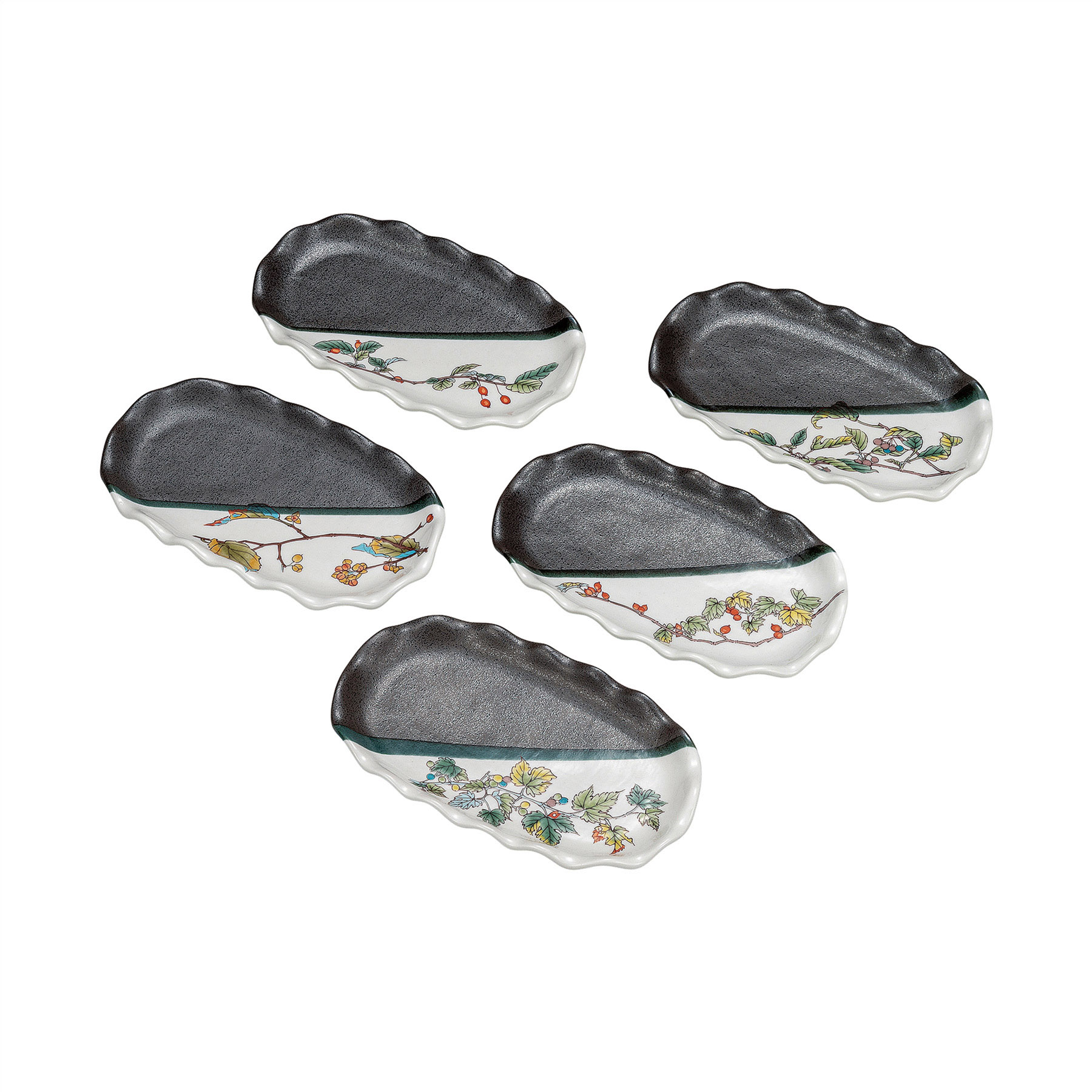 7号皿揃・木の実絵変り