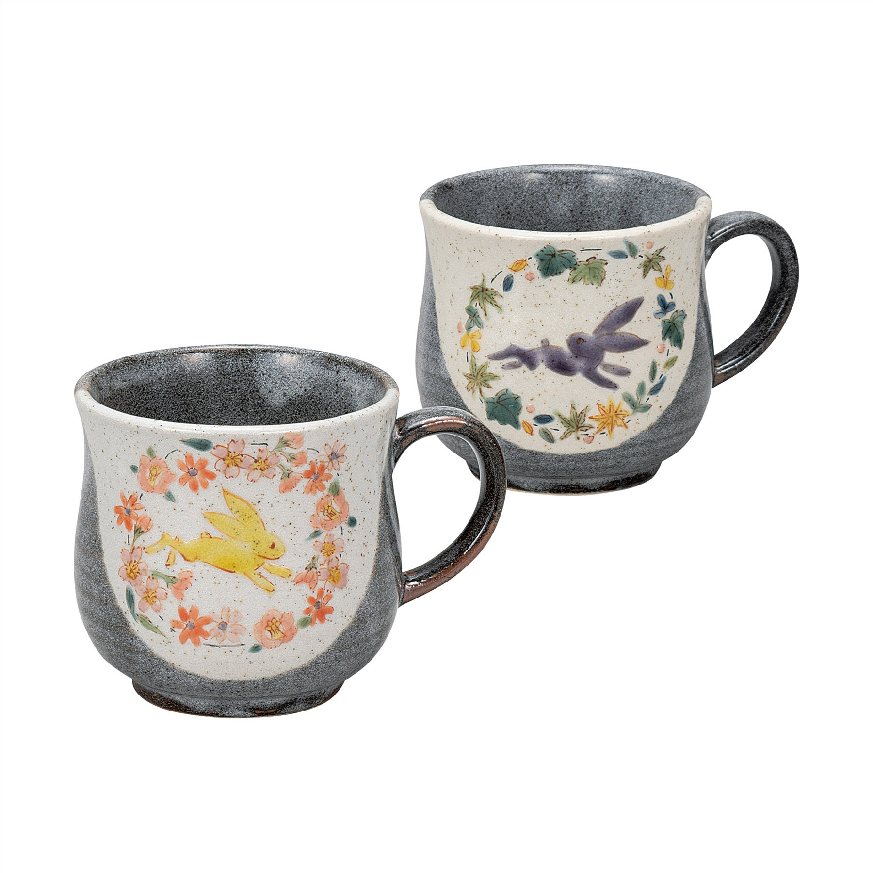 ペアマグカップ・丸文うさぎ 