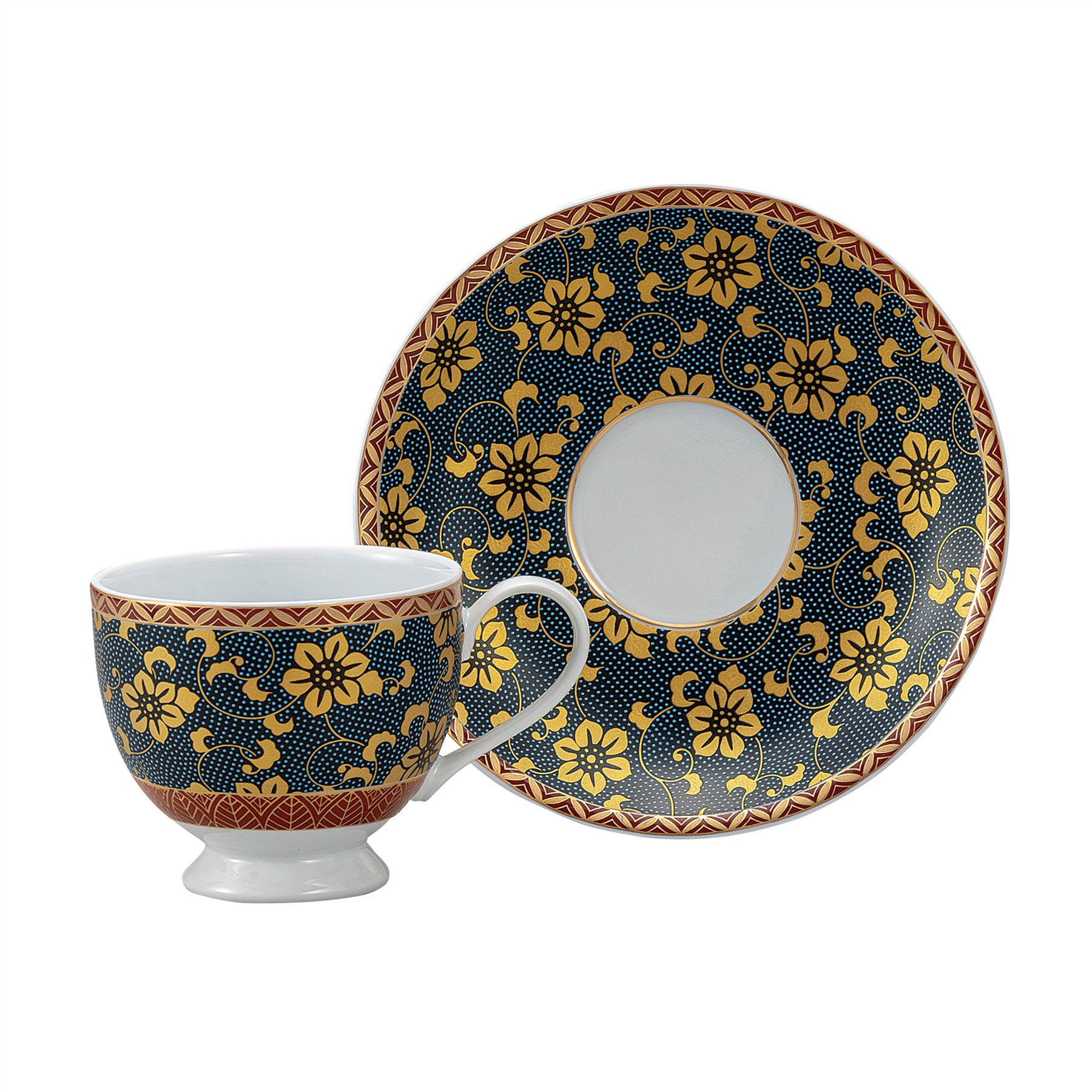 カップ＆ソーサー・青粒鉄仙